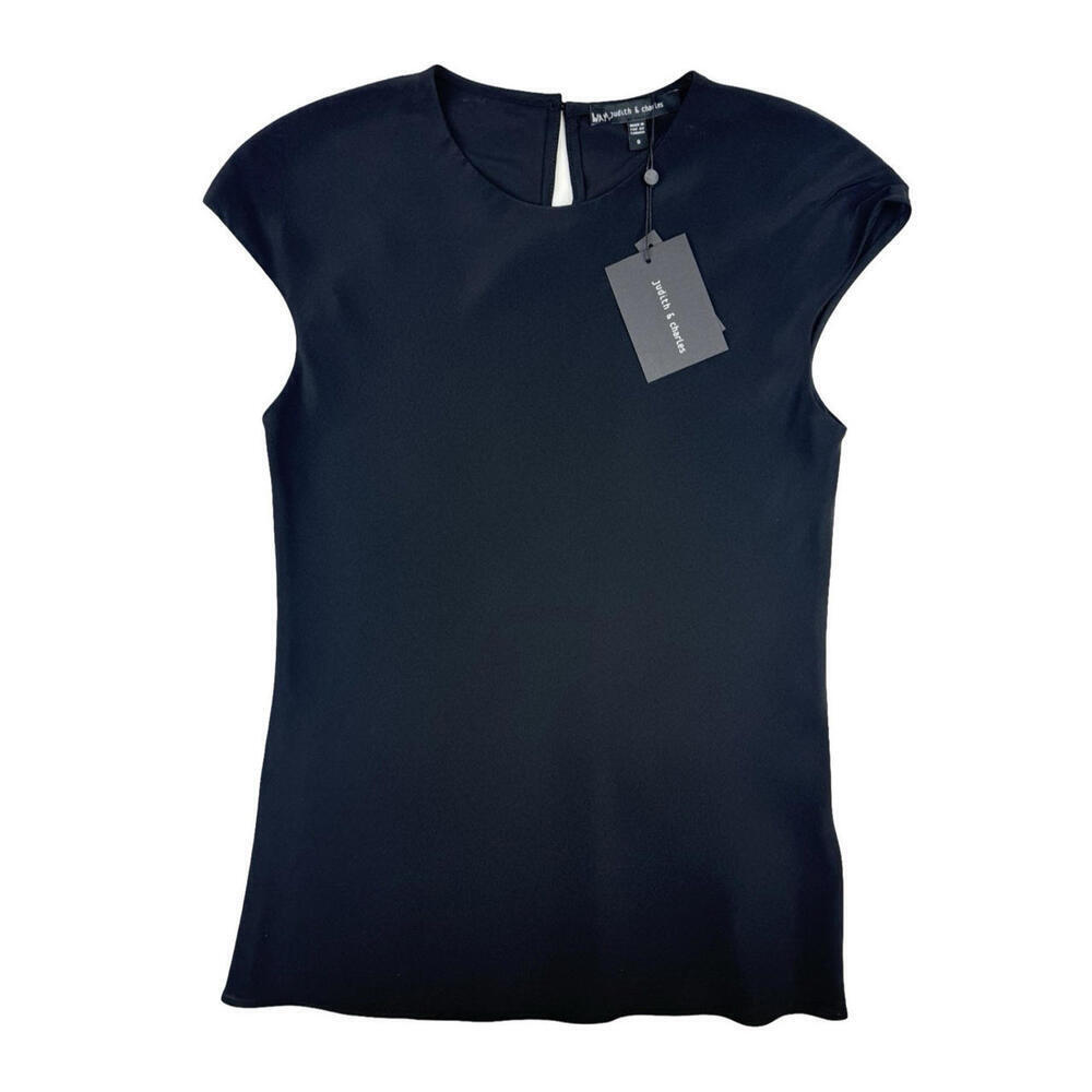 Judith & Charles Lucille Silk Sleeveless Blouse Black Size 0